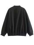 Women's Oversized Long Sleeve Zipper Bomber Coat