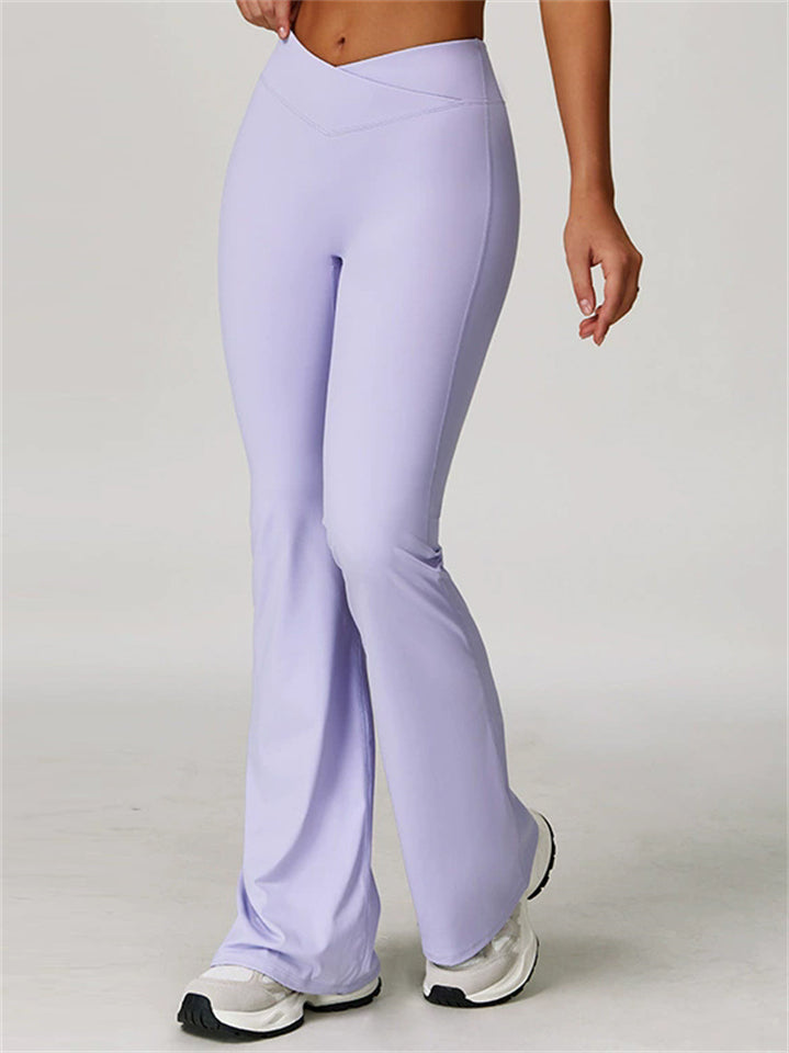 Women's Tummy Control Buttock Lifting Flared Workout Fitness Sports Pants