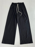 Women's Simple Solid Color Drawstring Elastic Waist Loose Pants