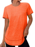 Women's Simple Summer Solid Color Pullover Round Neck Short Sleeve T-shirt