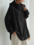 Female Comfortable Casual Plus Size Pure Color Hoodies