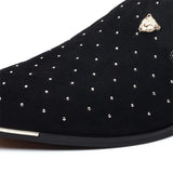 Men's Vintage Faux Suede Leopard Head Badge Dress Shoes