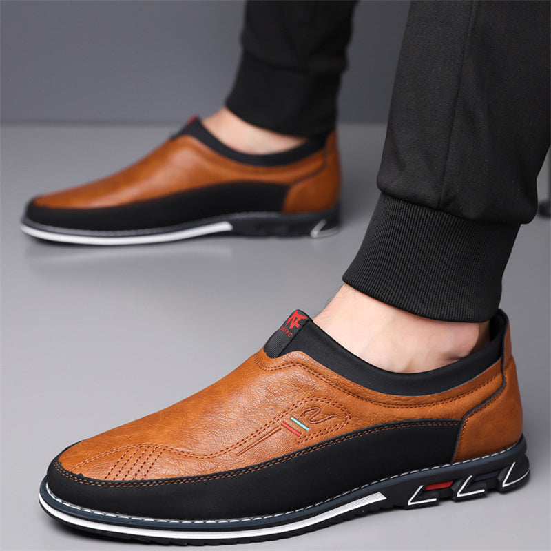 Men's Casual Faux Leather Flats Slip-ons Shoes