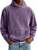 Men's Winter Thicken Solid Color Kangaroo Pocket Hooded Sweatshirts