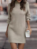 Fashion Cozy Long Sleeve Knitted Sweater Dresses for Women