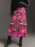 Women's Tropical Animal Plant Print Vintage A-Line Skirt