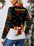 Women's Autumn Elk Santa Claus Jacquard Round Neck Christmas Sweaters