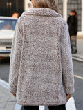 Women's Autumn Solid Color Mid-Length Single Breasted Fleece Coats