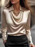Women's Solid Color Simple Lapel Long Sleeve Blouses