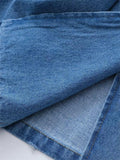 Women's Fashion Double Breasted Denim Trench Coat with Belt