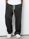 Men's Casual Autumn Solid Color Waffle Sporty Straight Trousers