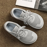 Men's Causal Solid Color Breathable Mesh Lace Up Flats Shoes