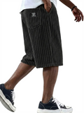 Men Casual Loose Fit Wide Leg Summer Corduroy Shorts