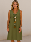 Vintage V-neck Sleeveless Summer Dresses for Women