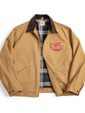 Men's Retro Contrast Color Lapel Long Sleeve Zip Up Jacket Coats