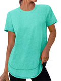 Women's Simple Summer Solid Color Pullover Round Neck Short Sleeve T-shirt