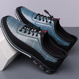 Men's Trendy Casual Striped Lace Up Slip-ons Flats Shoes