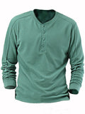 Autumn Chic Slim Waffle Henley Shirt for Men