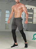 Men's Tight Fitness Wear Quick-drying Fake Two-piece Pants