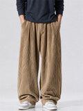 Men's Autumn Simple Retro Corduroy Loose Fit Straight Leg Trousers
