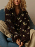 Women's Autumn Floral Long-sleeved Pullover Fleece Sweatshirts