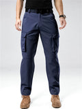 Men's Autumn Simple Solid Color Pockets Cargo Trousers