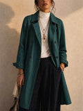 Women Classic Double Breasted Mid Length Trench Coat
