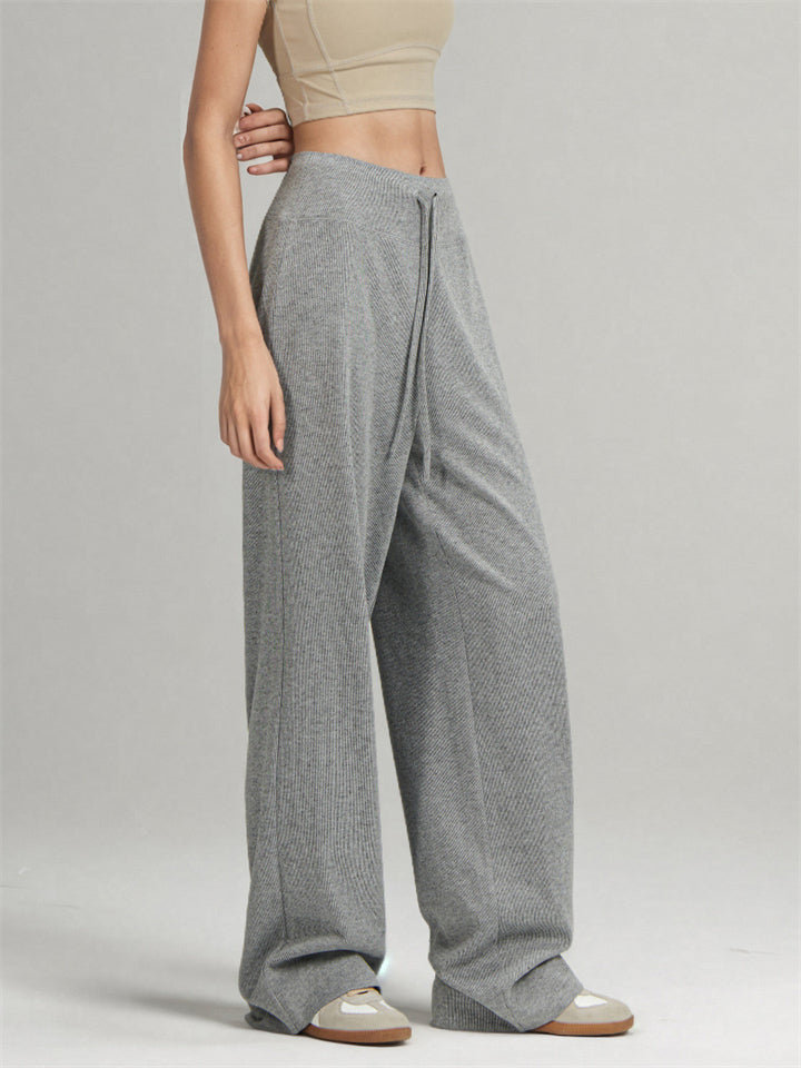 Women's Simple Comfy Drawstring Loose Fit High Waist Pants