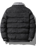 Men's Winter Fleece Lined Thickened Corduroy Workwear Retro Parka Coats