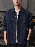 Mens Vintage Multi Pocket Workwear Jacket Casual Utility Shacket