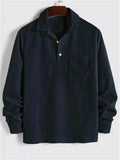 Men's Fall Winter Corduroy Long Sleeve Turn-Down Collar Shirts