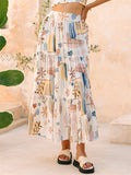 Women's Holiday Style Print Pockets A-Line Beach Skirts
