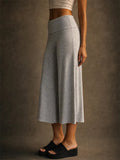 Women Foldover Waist Wide Leg Lounge Capri Yoga Pants