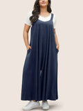 Women's Casual Solid color Wide Leg Overall Jumpsuit