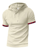 Men's Sports Short Sleeve Hooded Waffle Shirt