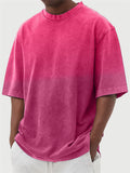 Men's Summer Trendy Distressed Gradient Short-sleeved T-shirt
