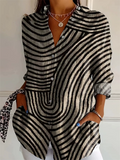 Women's Autumn Casual Floral Printed Button Up Long Sleeve Shirts