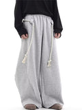 Gray Streetwear Loose Fit Drawstring Sweatpants with Pockets