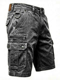 Mens Cotton Blend Multi Pocket Tactical Cargo Work Shorts