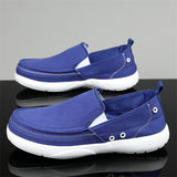 Men's Casual Canvas Contrast Color Slip-Ons Flats Shoes