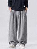 Men's Autumn Simple Retro Corduroy Loose Fit Straight Leg Trousers