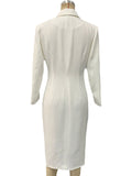 Women's Trendy White Elegant Asymmetric Hem Suit Dress