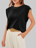 Female Casual Oversized Round Neck Sleeveless Shirt