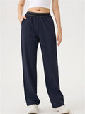 Women's Contrast Waistband Quick Dry Casual Loose Fit Pants