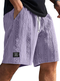 Men's Casual Comfy Summer Solid Color Jacquard Drawstring Shorts