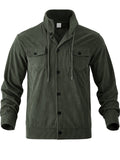 Men's Casual Solid Color Pockets Stand Collar Coat