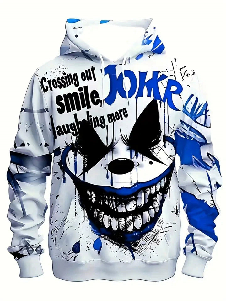 Cool Joker Printed Loose Fit Hoodie for Men