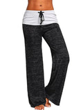 Women's Contrast Color Patchwork Sporty Wide Leg Pants