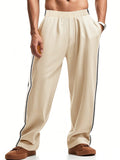Men's Casual Side Stripe Elastic Waist Pants