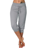 Female Mid-Rise Drawstring All Match Cropped Pants